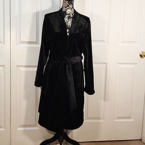 Shein Black Velvet Robe M